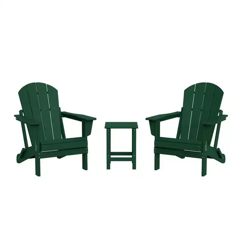 WestinTrends Malibu HDPE Outdoor Patio Folding Poly Adirondack Conversation Set (3-Piece)