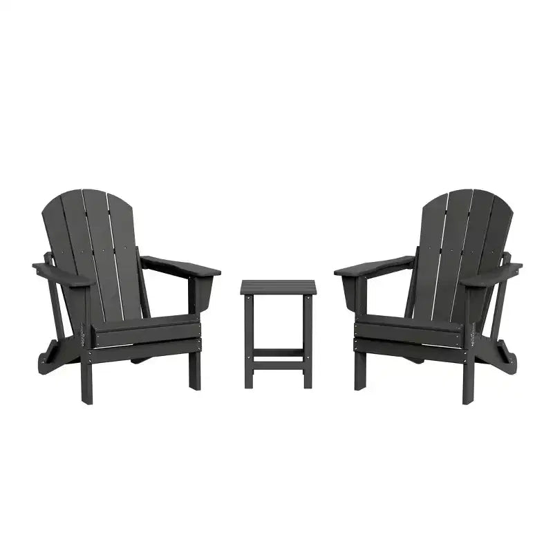 WestinTrends Malibu HDPE Outdoor Patio Folding Poly Adirondack Conversation Set (3-Piece)