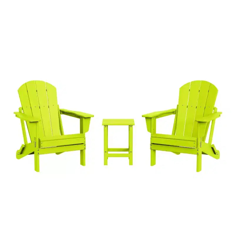 WestinTrends Malibu HDPE Outdoor Patio Folding Poly Adirondack Conversation Set (3-Piece)
