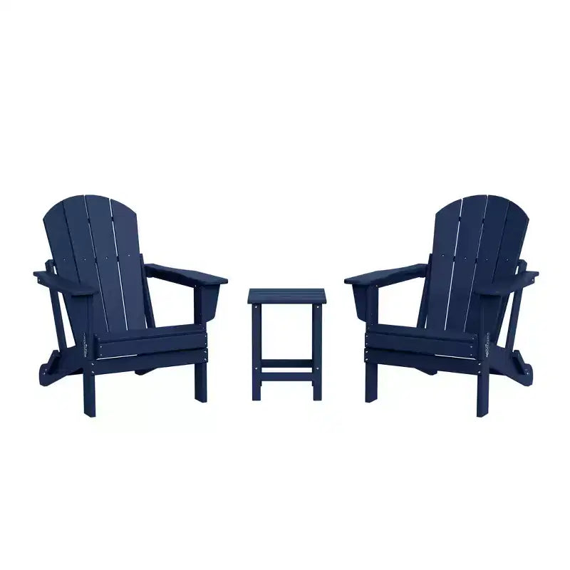 WestinTrends Malibu HDPE Outdoor Patio Folding Poly Adirondack Conversation Set (3-Piece)