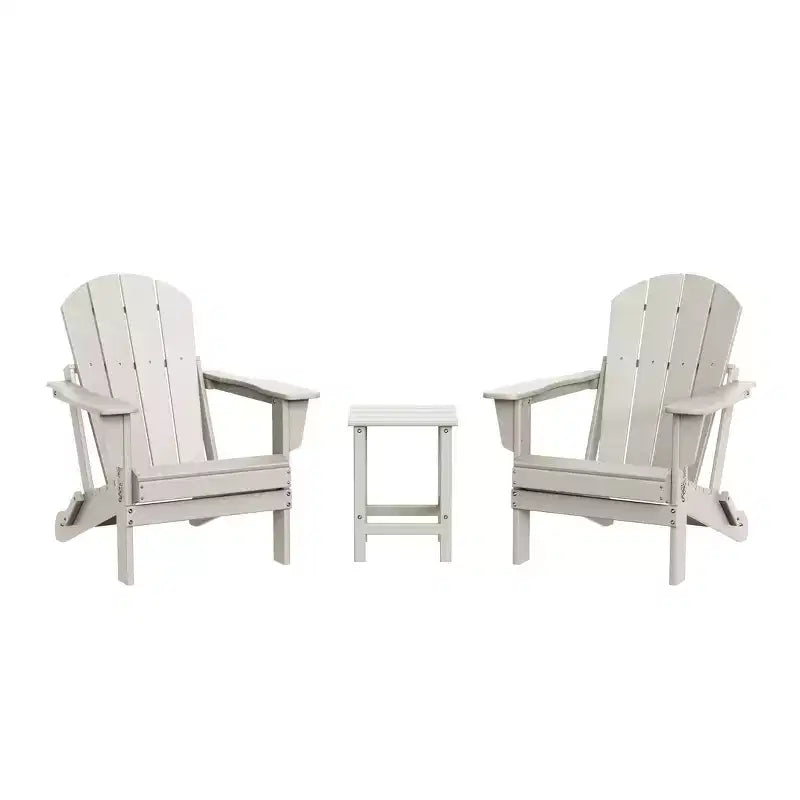 WestinTrends Malibu HDPE Outdoor Patio Folding Poly Adirondack Conversation Set (3-Piece)
