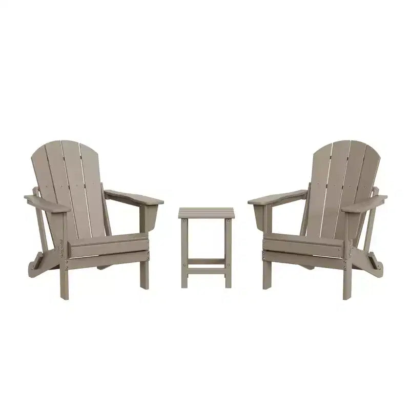 WestinTrends Malibu HDPE Outdoor Patio Folding Poly Adirondack Conversation Set (3-Piece)