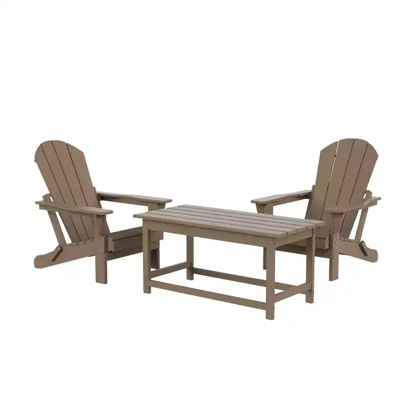 WestinTrends 3-Piece Outdoor Paio Adirondack Conversation Set