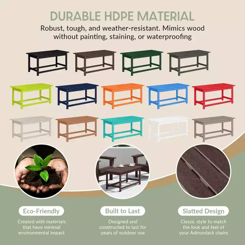 WestinTrends Outdoor HDPE Adirondack Coffee Table