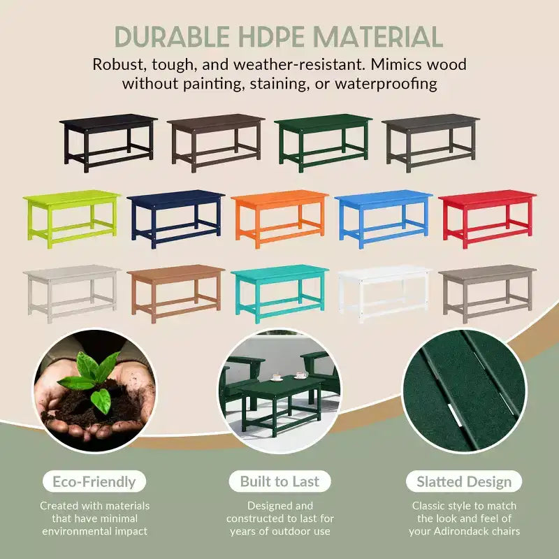 WestinTrends Outdoor HDPE Adirondack Coffee Table