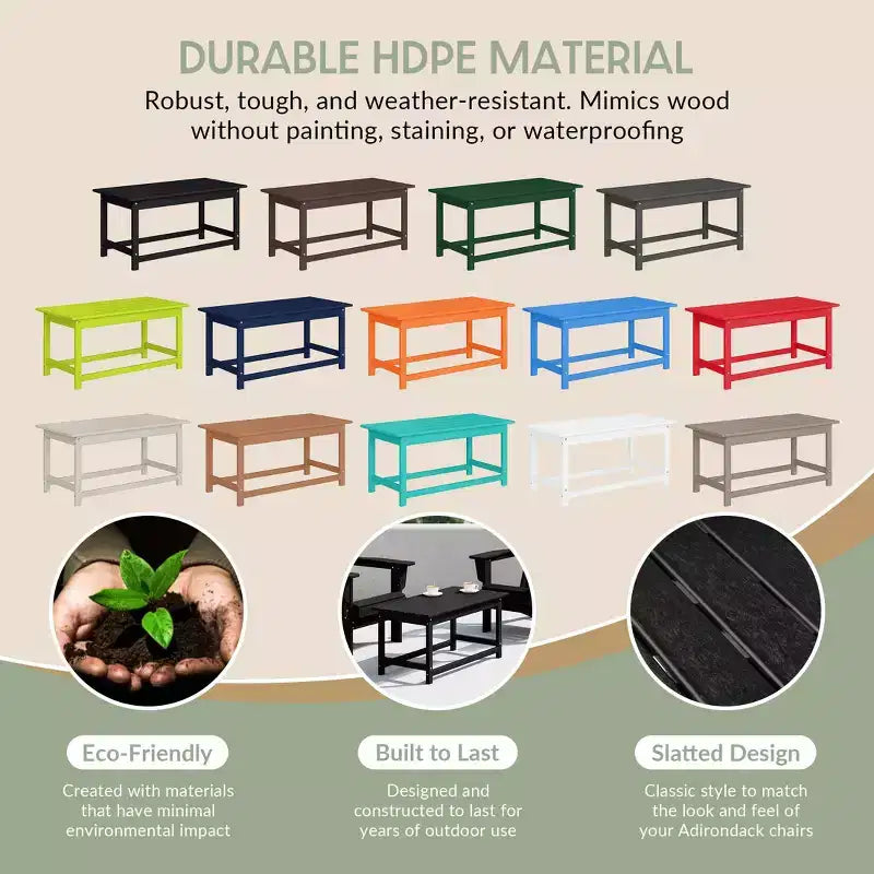 WestinTrends Outdoor HDPE Adirondack Coffee Table