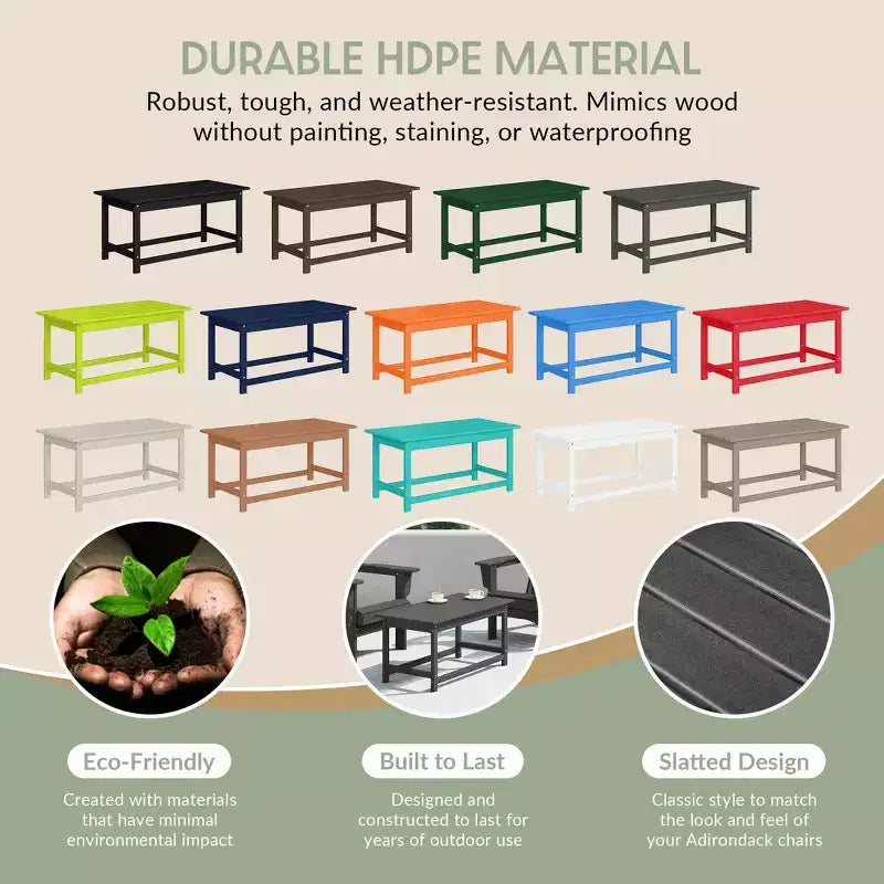 WestinTrends Outdoor HDPE Adirondack Coffee Table