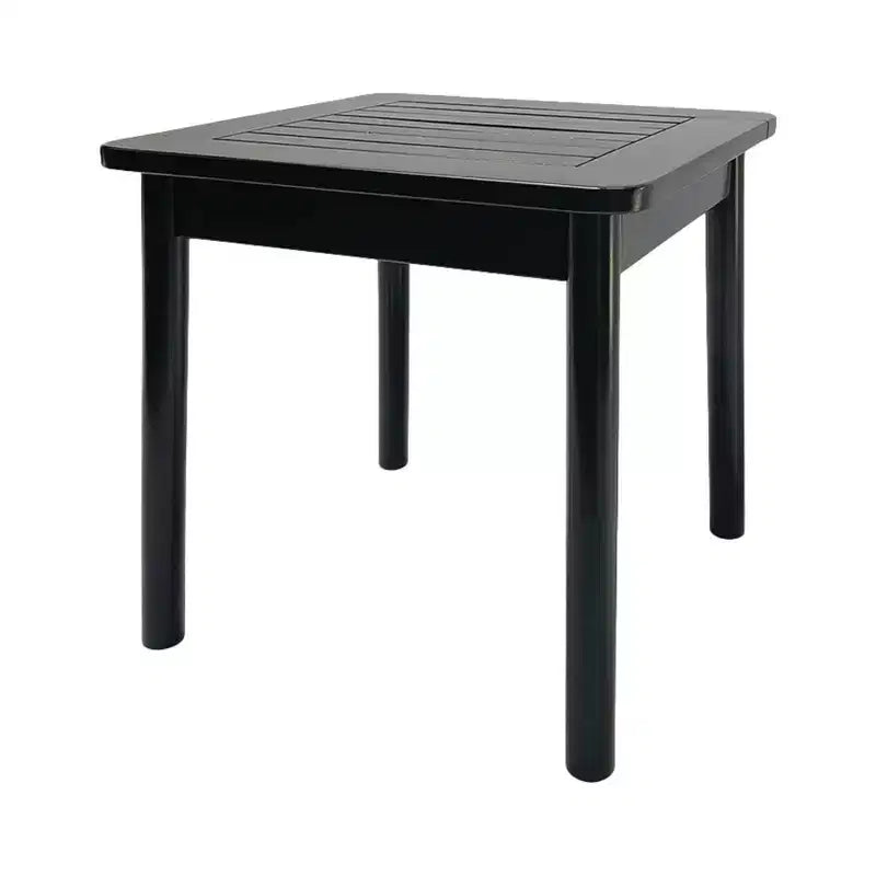 Jack Post Farmhouse Indoor and Outdoor Hardwood Square Adirondack Dining Accent Side End Table for Patio, Pool, and Porch, Black