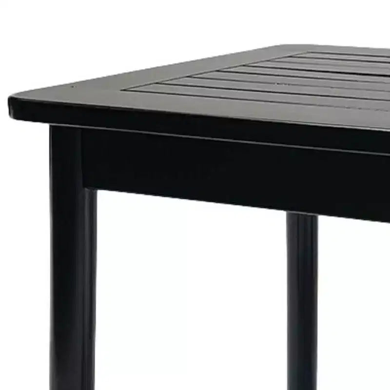 Jack Post Farmhouse Indoor and Outdoor Hardwood Square Adirondack Dining Accent Side End Table for Patio, Pool, and Porch, Black