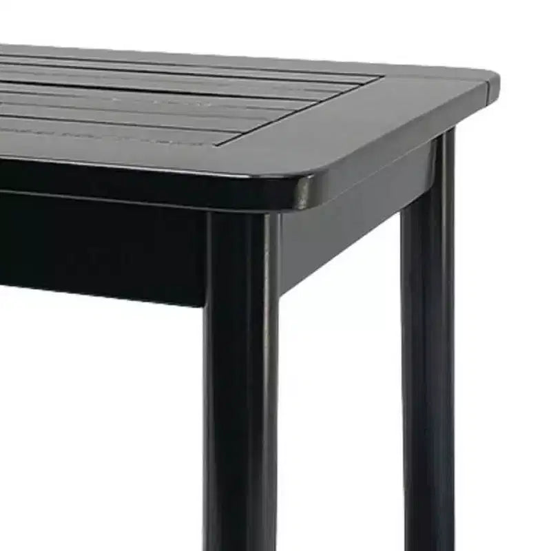 Jack Post Farmhouse Indoor and Outdoor Hardwood Square Adirondack Dining Accent Side End Table for Patio, Pool, and Porch, Black