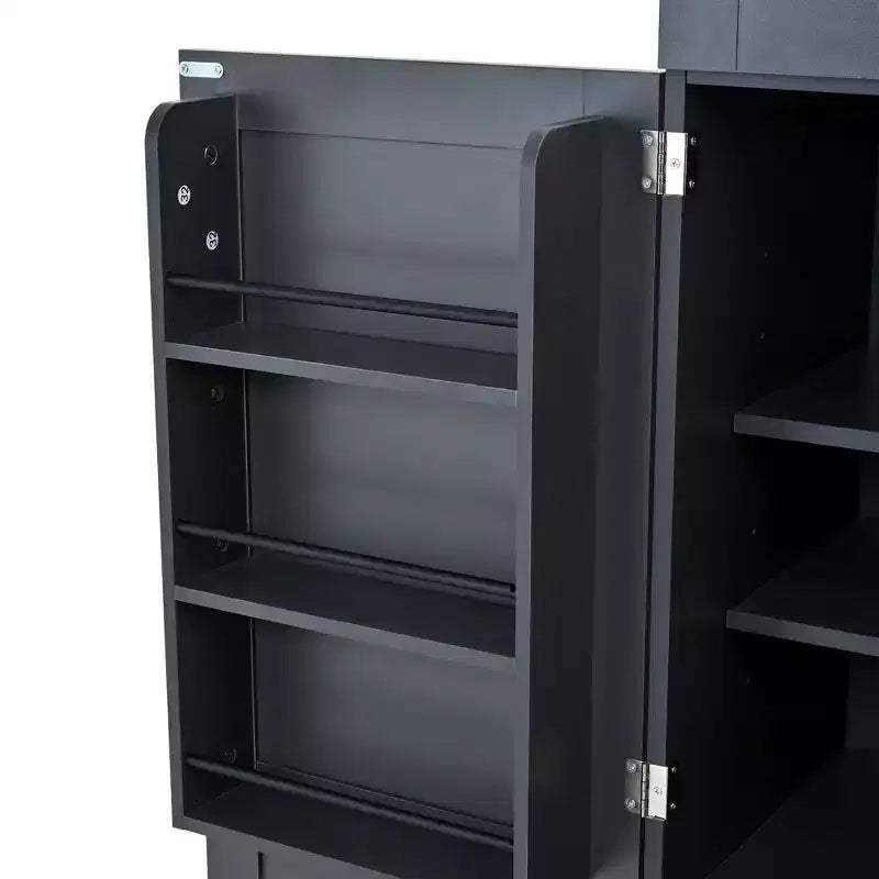 77H Freestanding Kitchen Pantry, Farmhouse Storage Cabinet with Adjustable Shelves, Door Shelves, Drawers & Wine Racks - ModernLuxe