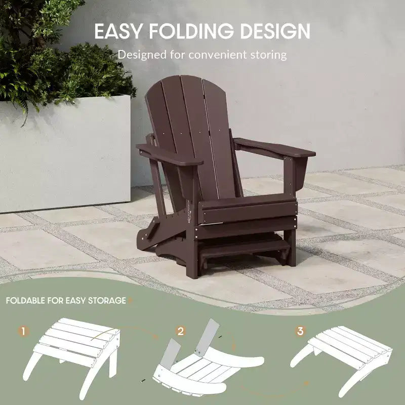 WestinTrends All-Weather Outdoor Patio Poly Adirondack Ottoman Footrest