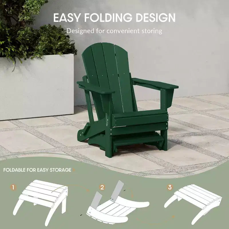 WestinTrends All-Weather Outdoor Patio Poly Adirondack Ottoman Footrest