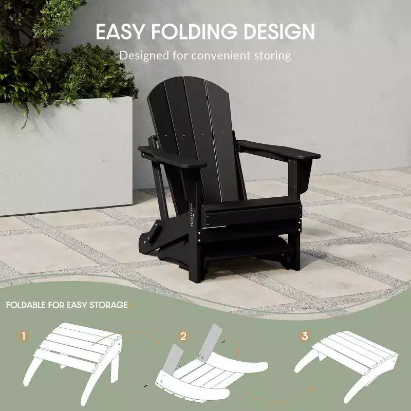 WestinTrends All-Weather Outdoor Patio Poly Adirondack Ottoman Footrest