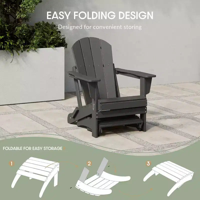 WestinTrends All-Weather Outdoor Patio Poly Adirondack Ottoman Footrest