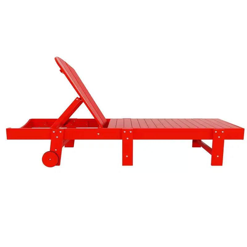WestinTrends Malibu 2 Piece Adirondack Poly Reclining Chaise Lounge With Wheels
