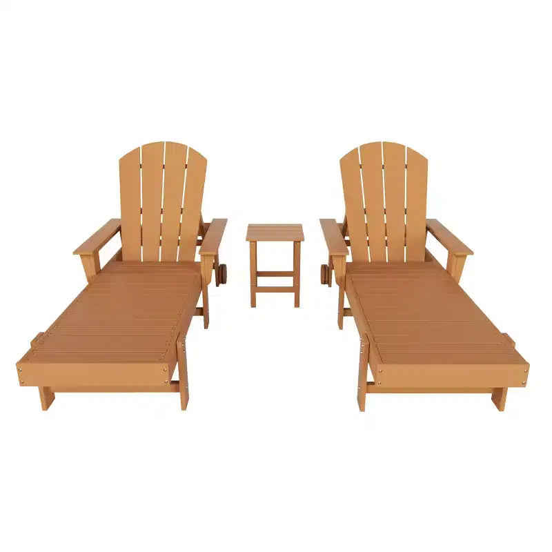 WestinTrends Malibu Chaise longue inclinable Adirondack 3 pièces avec accoudoirs et roulettes