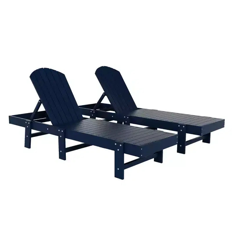 WestinTrends Dylan Classic Adirondack Poly Reclining Chaise Lounge (Set of 2pcs)