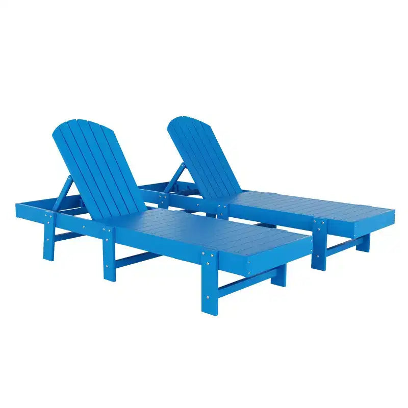 WestinTrends Dylan Classic Adirondack Poly Reclining Chaise Lounge (Set of 2pcs)