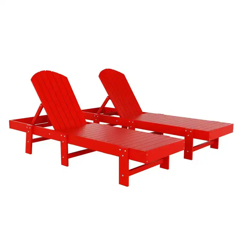 WestinTrends Dylan Classic Adirondack Poly Reclining Chaise Lounge (Set of 2pcs)