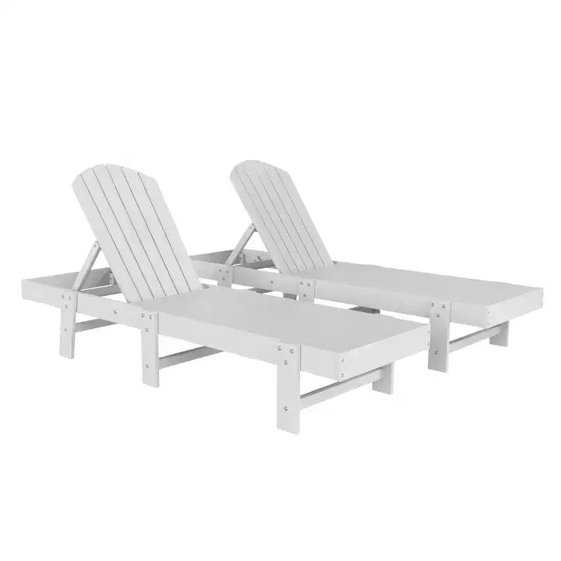 WestinTrends Dylan Classic Adirondack Poly Reclining Chaise Lounge (Set of 2pcs)
