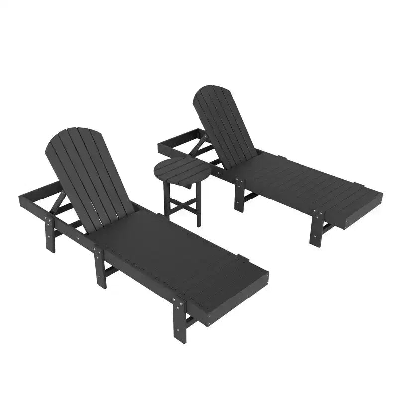 WestinTrends Dylan 3 Piece Adirondack Poly Reclining Chaise Lounge