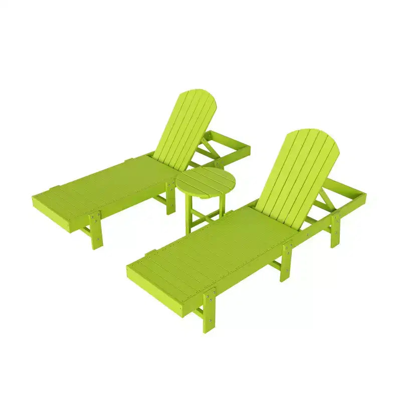 WestinTrends Dylan 3 Piece Adirondack Poly Reclining Chaise Lounge