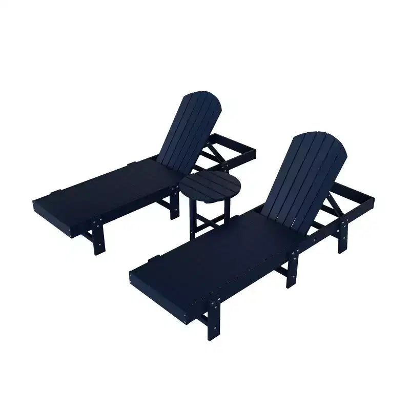 WestinTrends Dylan 3 Piece Adirondack Poly Reclining Chaise Lounge