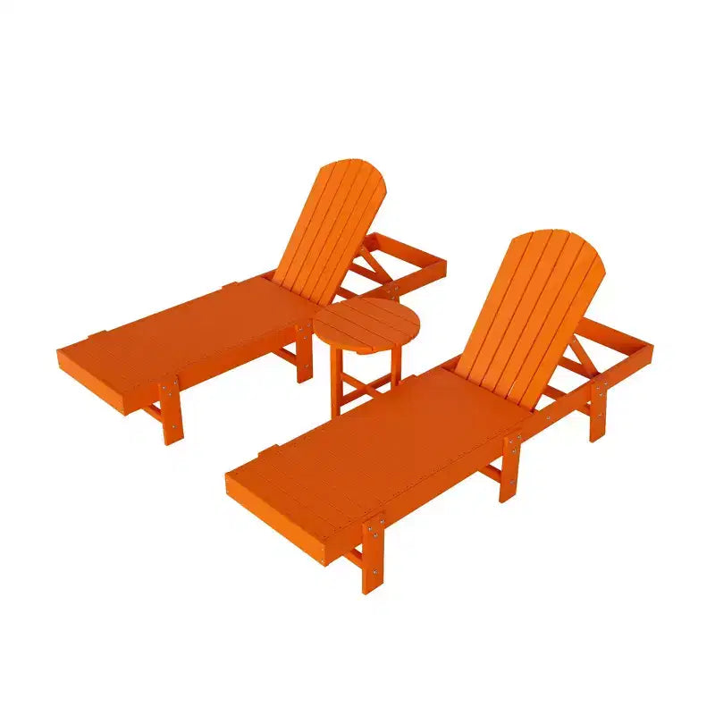 WestinTrends Dylan 3 Piece Adirondack Poly Reclining Chaise Lounge