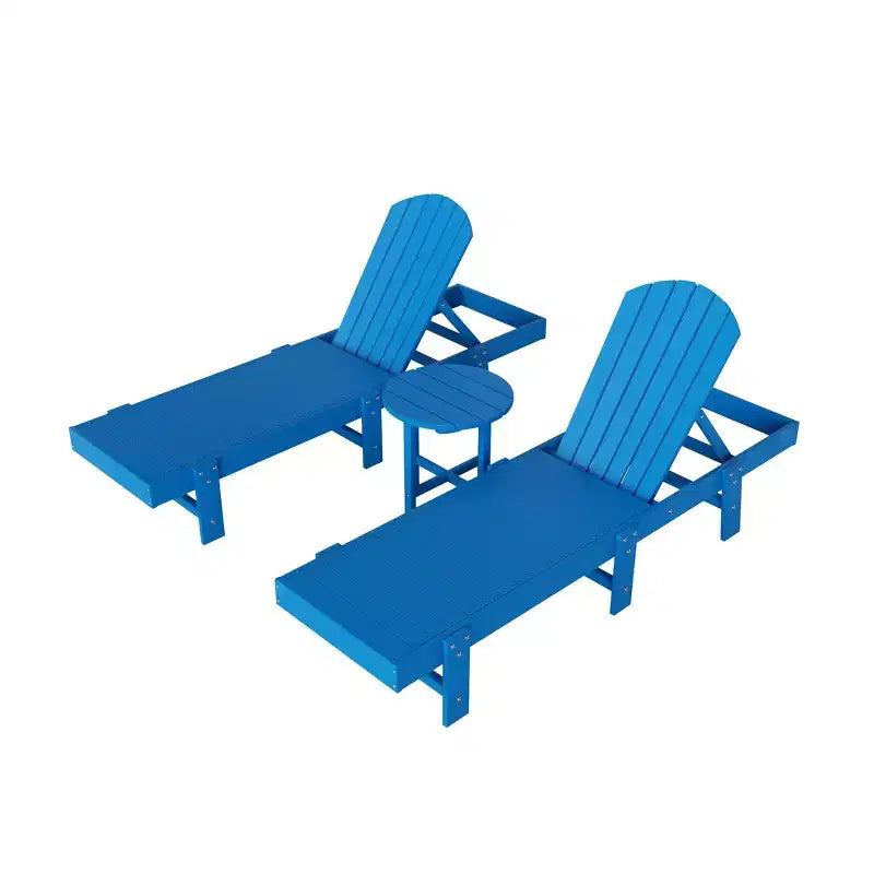 WestinTrends Dylan 3 Piece Adirondack Poly Reclining Chaise Lounge