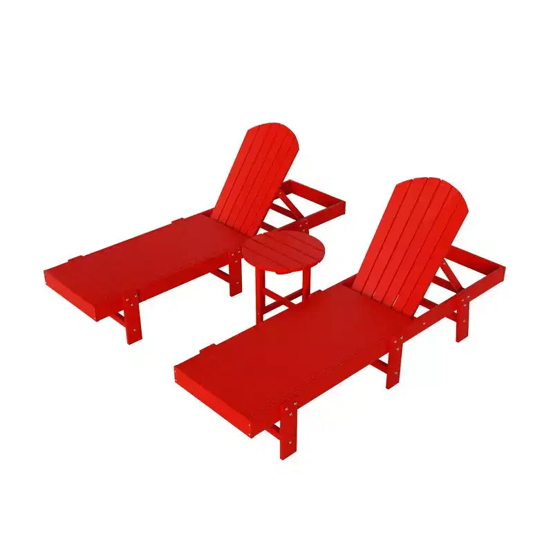 WestinTrends Dylan 3 Piece Adirondack Poly Reclining Chaise Lounge