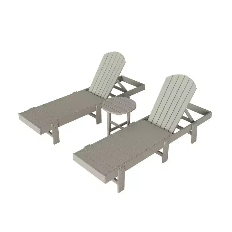 WestinTrends Dylan 3 Piece Adirondack Poly Reclining Chaise Lounge
