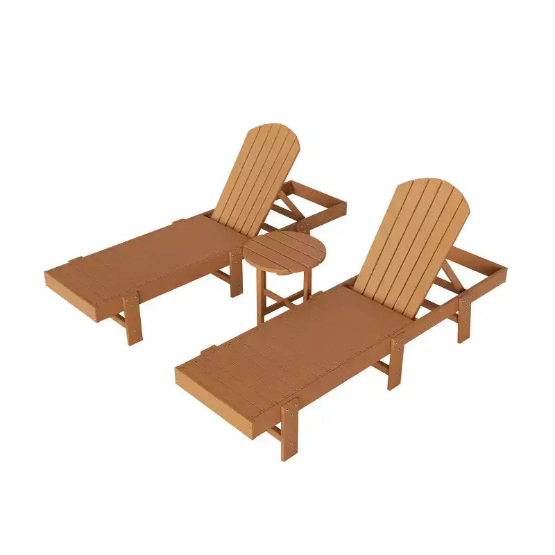 WestinTrends Dylan 3 Piece Adirondack Poly Reclining Chaise Lounge