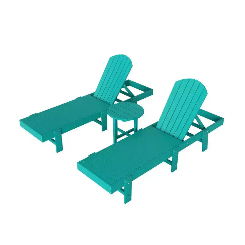 WestinTrends Dylan 3 Piece Adirondack Poly Reclining Chaise Lounge