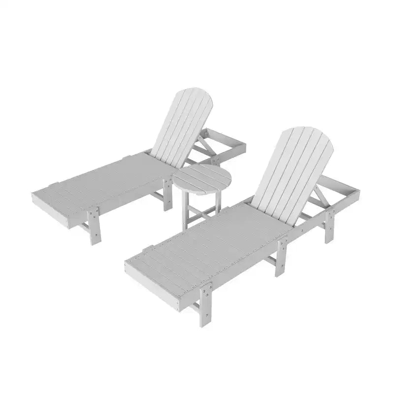 WestinTrends Dylan 3 Piece Adirondack Poly Reclining Chaise Lounge