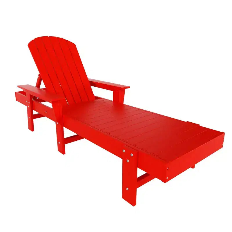WestinTrends Dylan 2 Piece Adirondack Poly Reclining Chaise Lounge With Arms