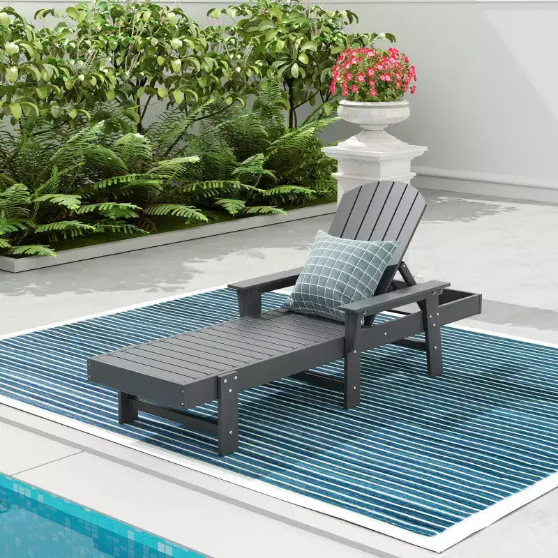WestinTrends Dylan Adirondack Poly Reclining Chaise Lounge With Arms