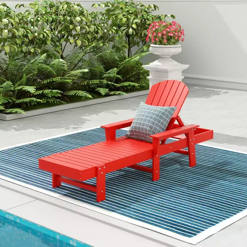 WestinTrends Dylan Adirondack Poly Reclining Chaise Lounge With Arms