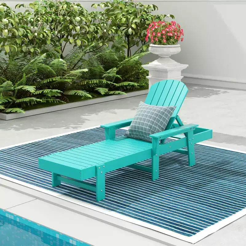 WestinTrends Dylan Adirondack Poly Reclining Chaise Lounge With Arms