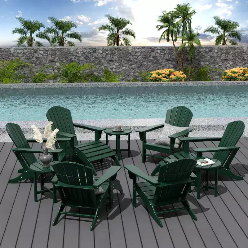 WestinTrends Dylan HDPE Outdoor Patio Adirondack Chair (12-Piece Set)