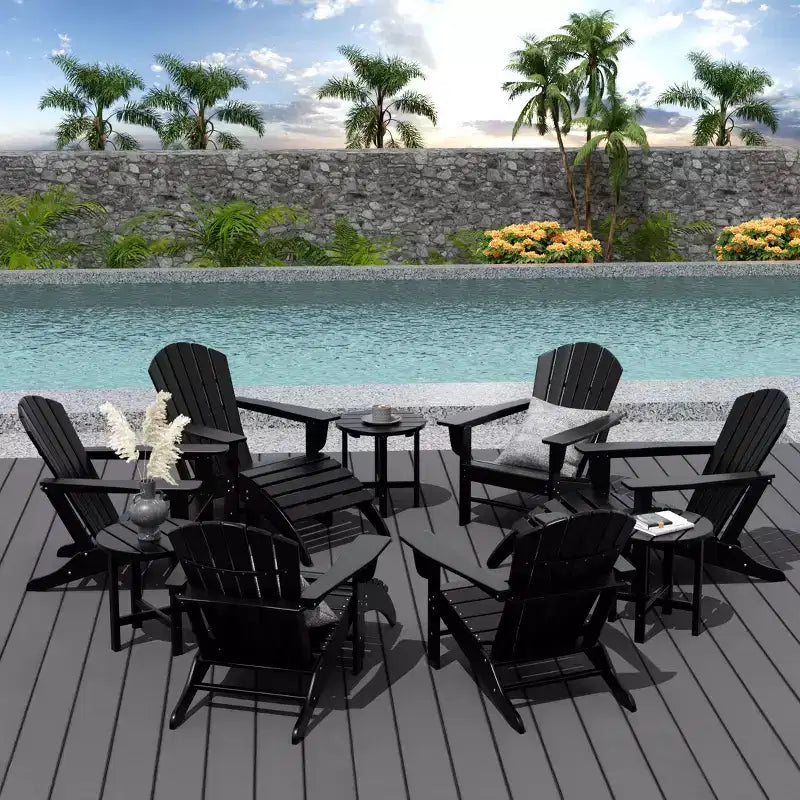 WestinTrends Dylan HDPE Outdoor Patio Adirondack Chair (12-Piece Set)