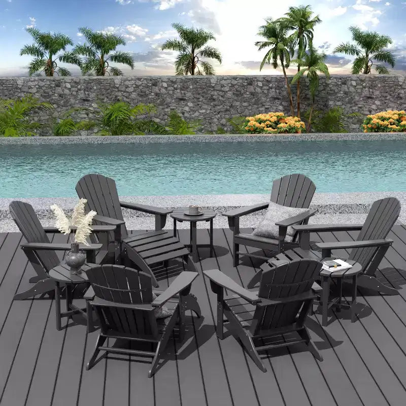 WestinTrends Dylan HDPE Outdoor Patio Adirondack Chair (12-Piece Set)