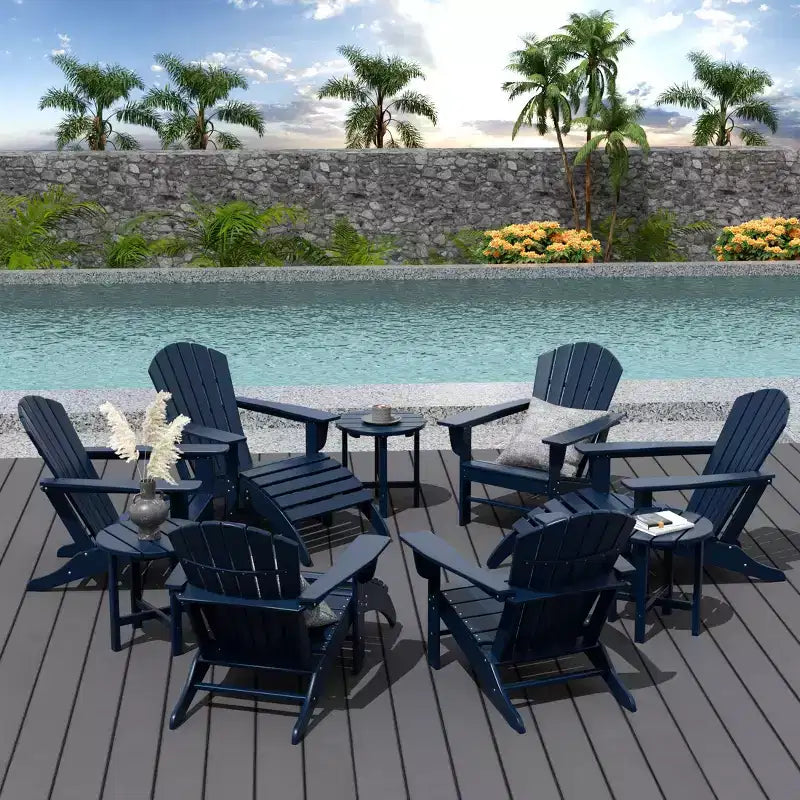 WestinTrends Dylan HDPE Outdoor Patio Adirondack Chair (12-Piece Set)