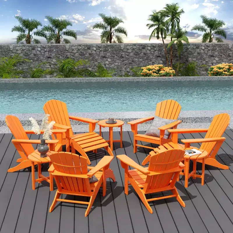 WestinTrends Dylan HDPE Outdoor Patio Adirondack Chair (12-Piece Set)