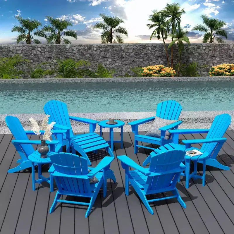 WestinTrends Dylan HDPE Outdoor Patio Adirondack Chair (12-Piece Set)