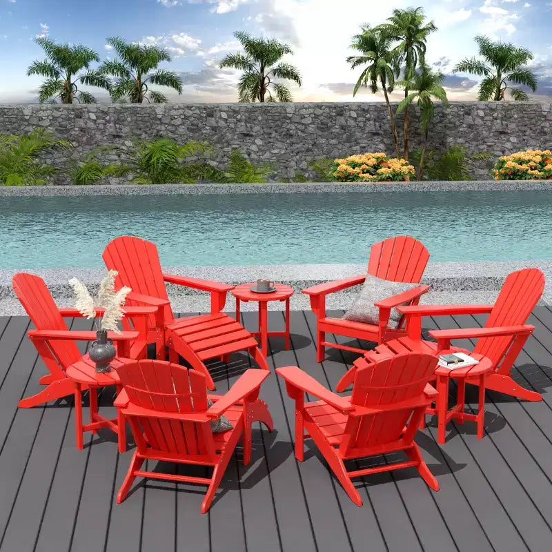 WestinTrends Dylan HDPE Outdoor Patio Adirondack Chair (12-Piece Set)