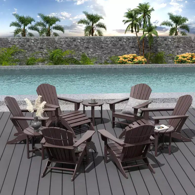 WestinTrends Dylan HDPE Outdoor Patio Adirondack Chair (12-Piece Set)