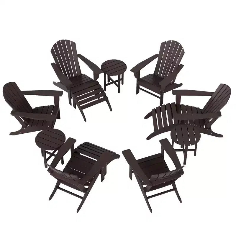 WestinTrends Dylan HDPE Outdoor Patio Adirondack Chair (12-Piece Set)