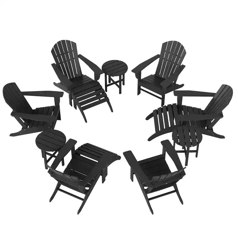 WestinTrends Dylan HDPE Outdoor Patio Adirondack Chair (12-Piece Set)