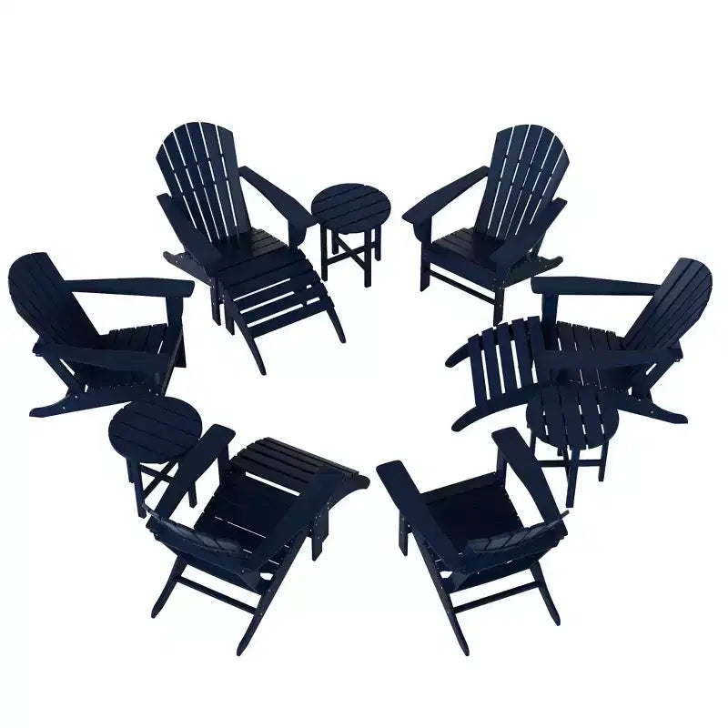 WestinTrends Dylan HDPE Outdoor Patio Adirondack Chair (12-Piece Set)